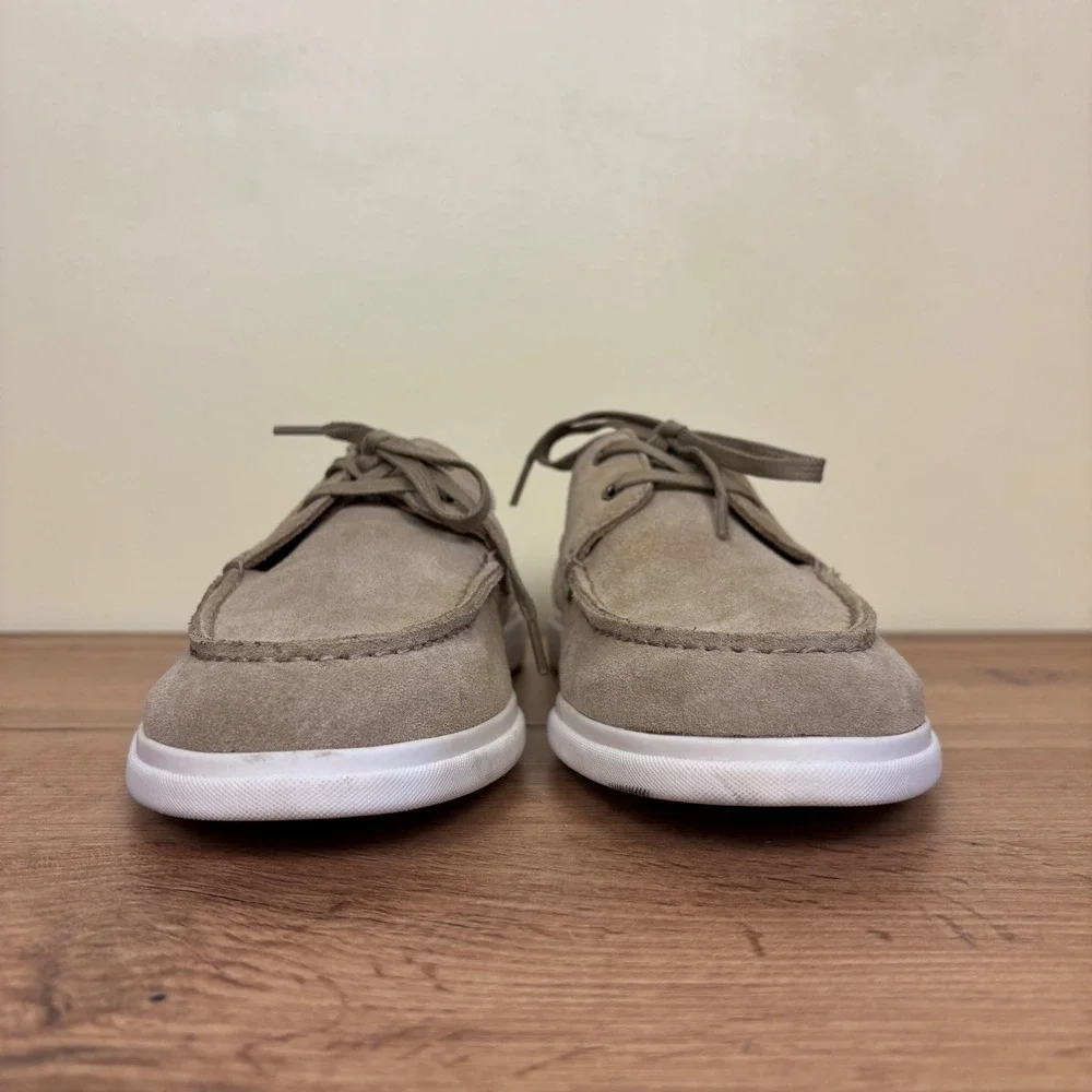 NORDSTROM RACK Kendrick Lace Up Boat Shoe Tan Shore Men Size 9 Suede Moc Toe